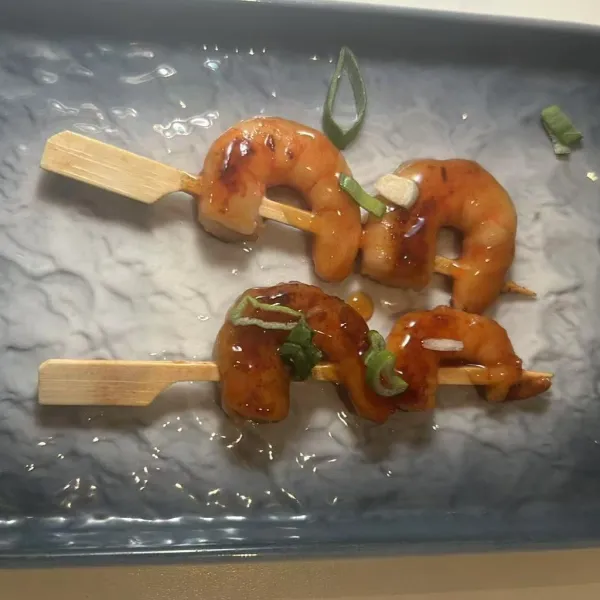 Brocheta de langostino a la plancha 2u